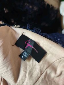 I. Navy Lace Mini Dress