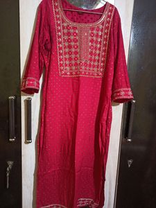 Red Ethnic Kurta Set