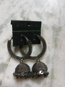 Black Oxidised Jhumka