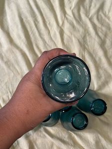 Blue Textured Drinking Glasses set of 5