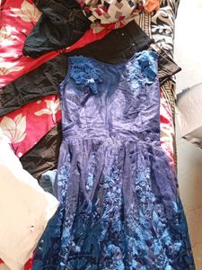 Blue Embroidered Dress