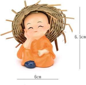 India Hub Plastic Monk Buddha Figurines with Cap