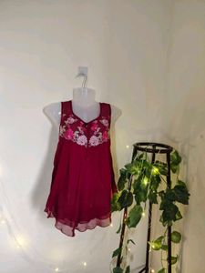 Elegant Floral Mesh Top