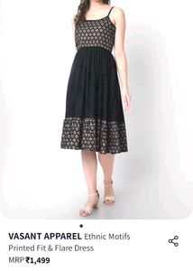 Black Cotton Casual Dresses