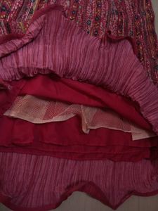 Vibrant Yellow &amp; Pink Mirror Work Ghaghra Choli wi