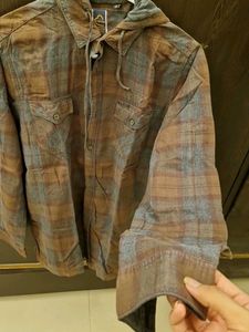 Hooded Plaid Shirt