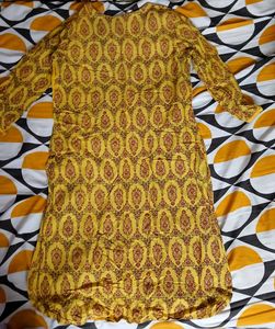 Yellow &amp; Pink Printed Kurti