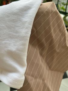 Pinstripe Pants &amp; White Tank Top Set