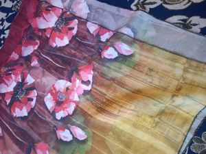 Printed Maroon &amp; Yellow Dupatta