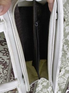 White Handbag with Unique Detail