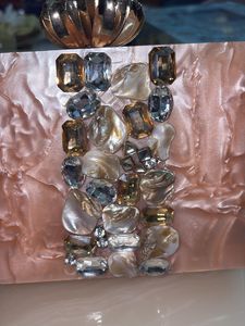 Emblished Onaxe marble Clutch