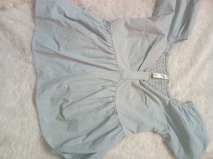 Striped Puff Sleeve Top