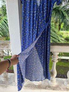 Floral Wrap Midi Dress