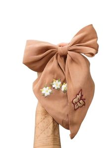 Hand Embroidered Hair Bow