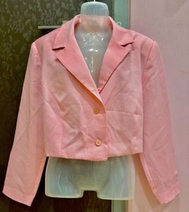 Pink Cropped Blazer
