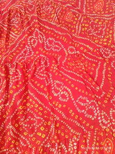 Xl New Unused Georgette Red Bandhani Anarkali