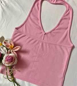 Baby Pink Halter Neck Top (S)