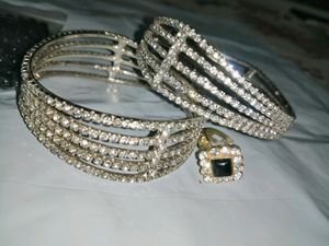 Black Ring + Bangles + Black Beads