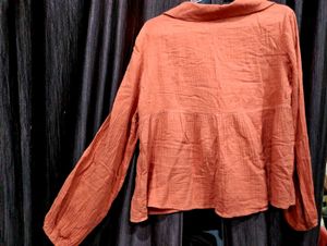SHEIN Orange Long Sleeve Top