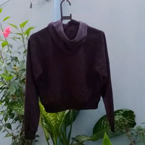 ❗price DrOP❗Korean Heart Black Crop Hoodie By BE S