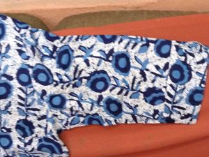 Brand New Blue Floral Print Kurti - 4XL Size