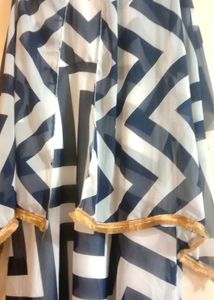 White &amp; Blue Gown Dress