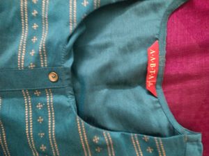 Green A-line Kurta