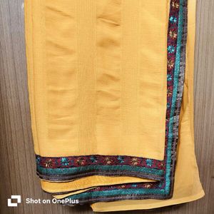 Dual tone Yellow Saree with Border