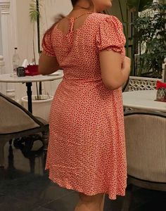 Women Party Wear Cherry Red Dress 👗