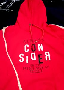 Red Graphic Print Hoodie