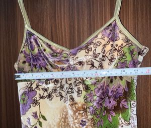 Vintage Y2K Floral Velvet Cami Top