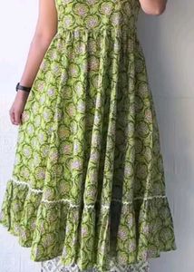 Green Printed suit Set