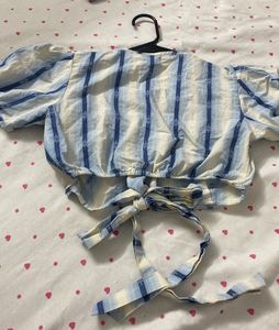 Striped Puff Sleeve Top