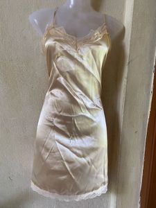Gold Lace Slip Lingerie