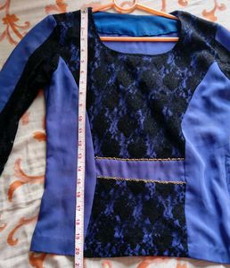 Blue Lace Detail Top