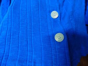 Blue Puff Sleeve Top