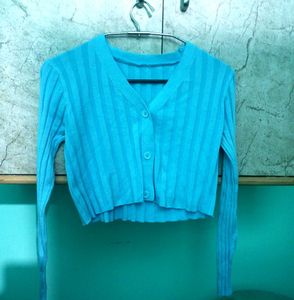 Full Sleeves Cyan Colour Top