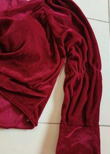 Velvet Twist-Front Padded Crop Top
