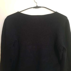 H&amp;M BLACK JERSEY FITTED TOP