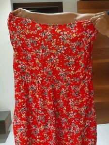 Red Floral Print Summer Dress