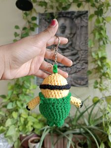 Crochet Handmade Minion Keychain