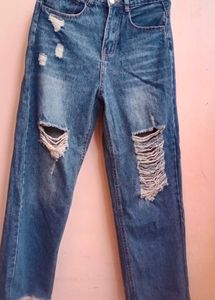 Ripped Wide Leg Jeans