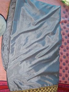 Grey Satin Saree