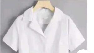 White Collared Short Sleeve Top