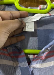 Blue Plaid Button-Down Shirt