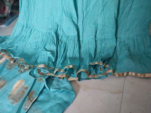 BIBA Womens Notched Neck Gold Woven Kurta with Inn