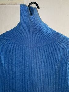 Blue Turtleneck Sweater