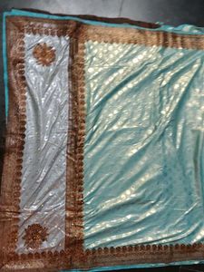 Elegant Blue &amp; Silver Saree