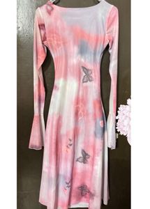 Savana Butterfly Print Mesh Dress