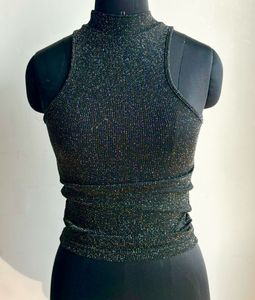 SALE‼️Sparkly Shimmer Black Tank Top